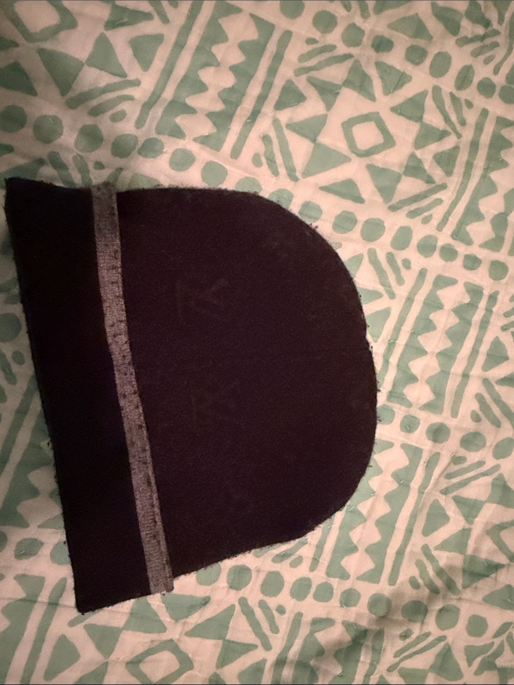 Louis Vuitton Black Beanie with Gray Trim - Picture 3 of 5